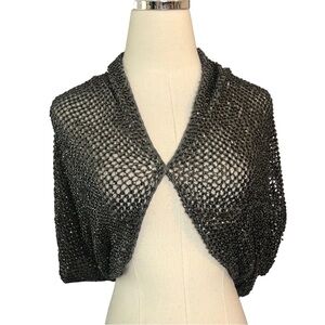 Alice & Olivia Grey Sequin Drea Shrug Beads Sequins Size XS